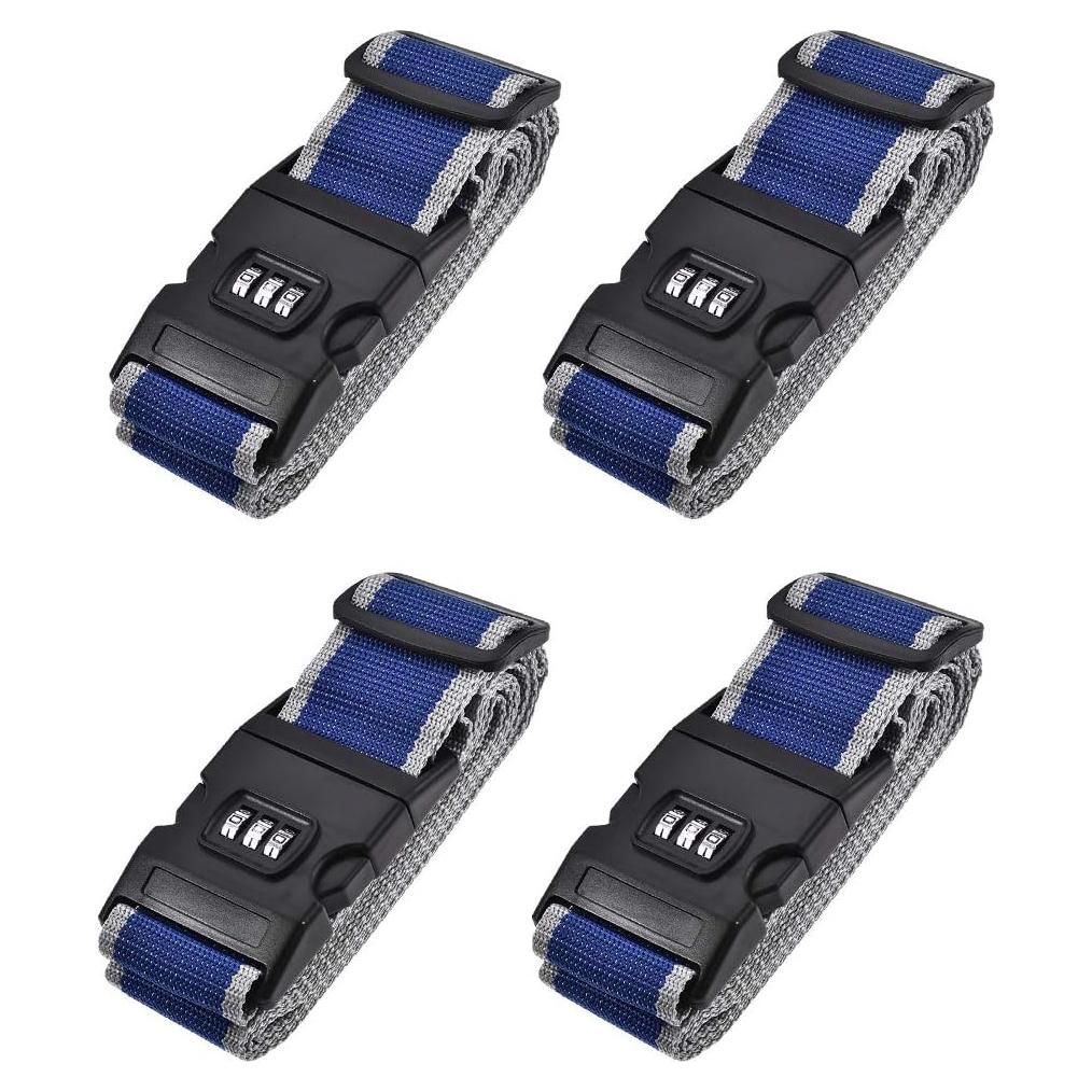 Correas de Equipaje uxcell 200cm x 5cm Ajustables Antirrobo 4Pcs