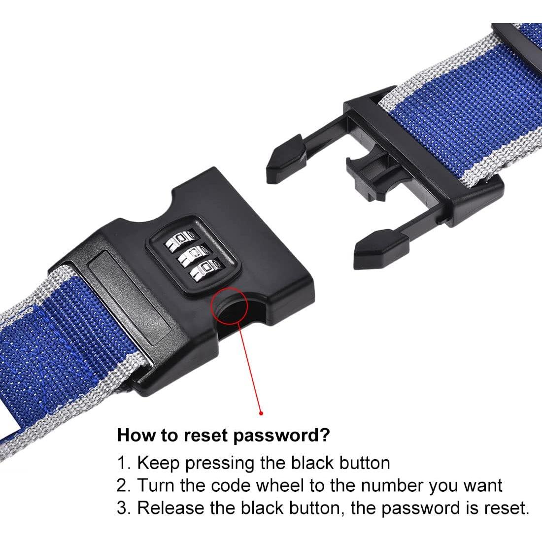 Correas de Equipaje uxcell 200cm x 5cm Ajustables Antirrobo 4Pcs