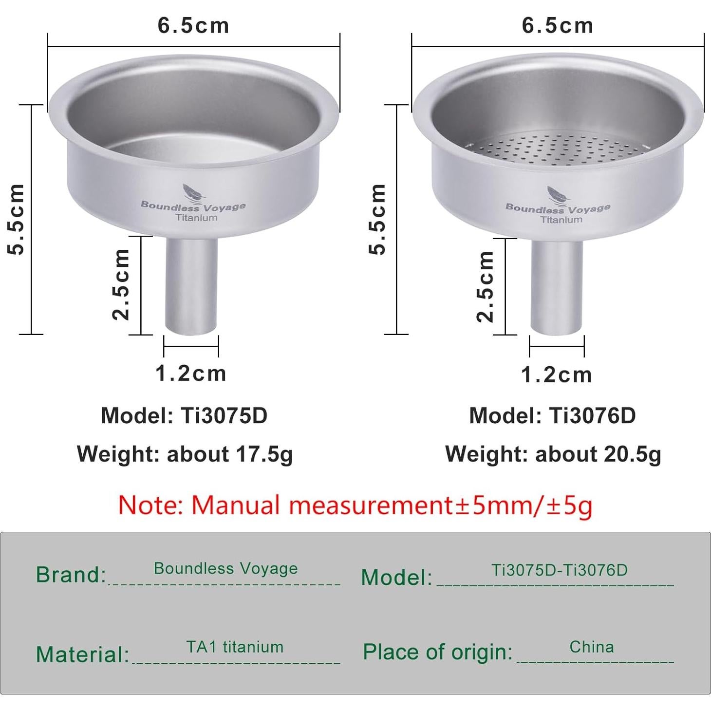 Juego de Embudos de Titanio Boundless Voyage - 3 Piezas