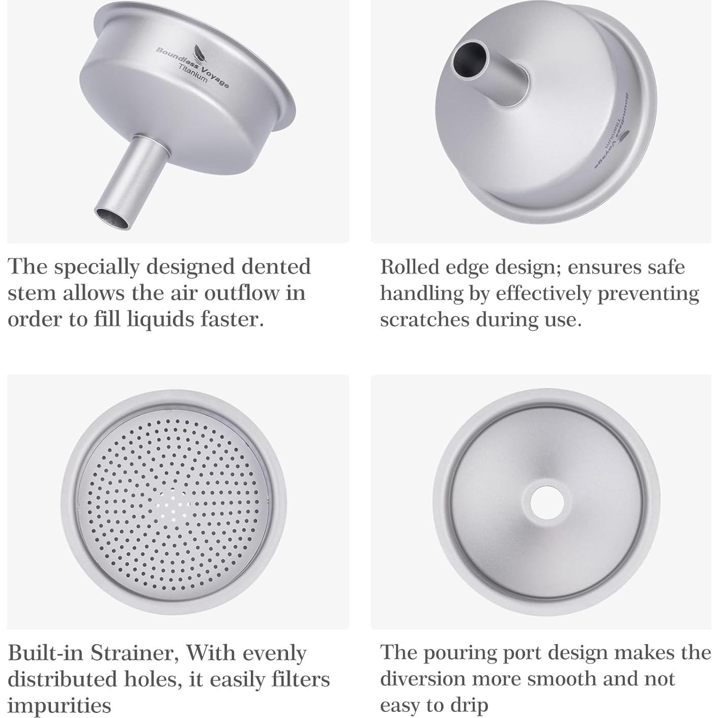 Juego de Embudos de Titanio Boundless Voyage - 3 Piezas