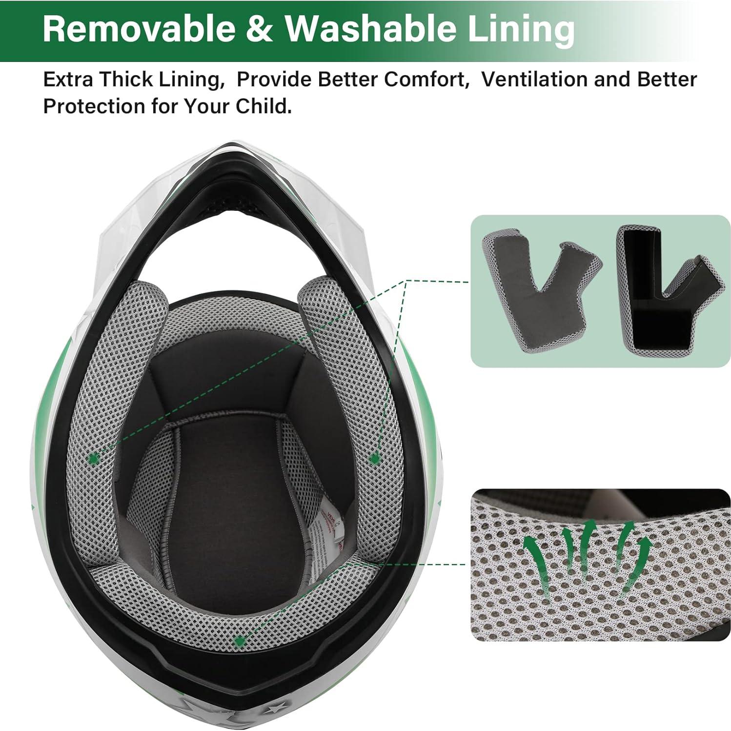 Casco Infantil TCT-MOTORPARTS DOT Motocross Mediano Blanco