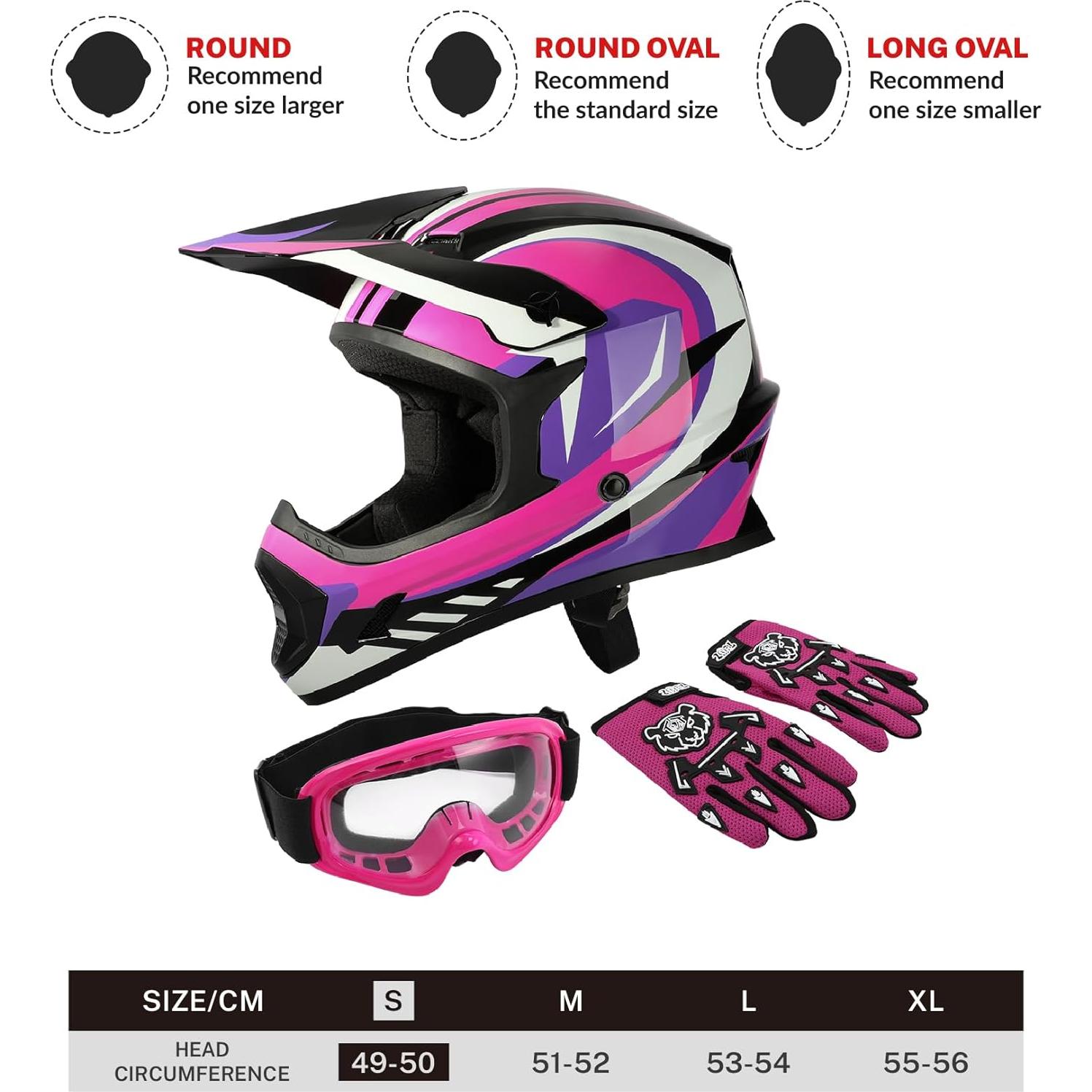 Casco Infantil TCT-MOTORPARTS Rojo Rosa para Motocross
