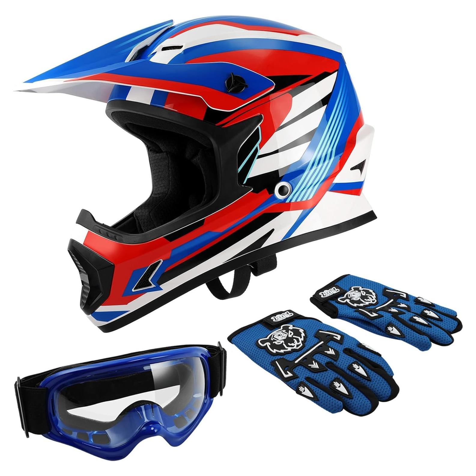 Casco Integral TCT-MOTORPARTS para Niños Motocross Azul
