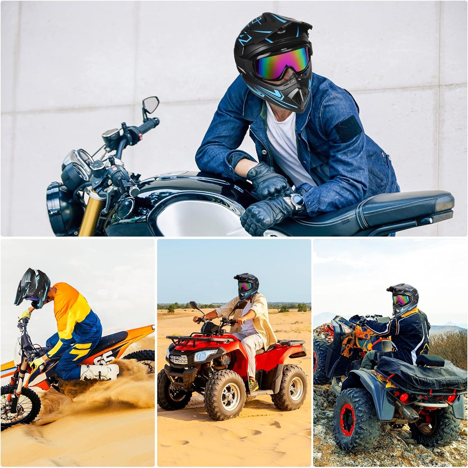 Casco de Motocross Yesmotor 225 para Niños Azul S