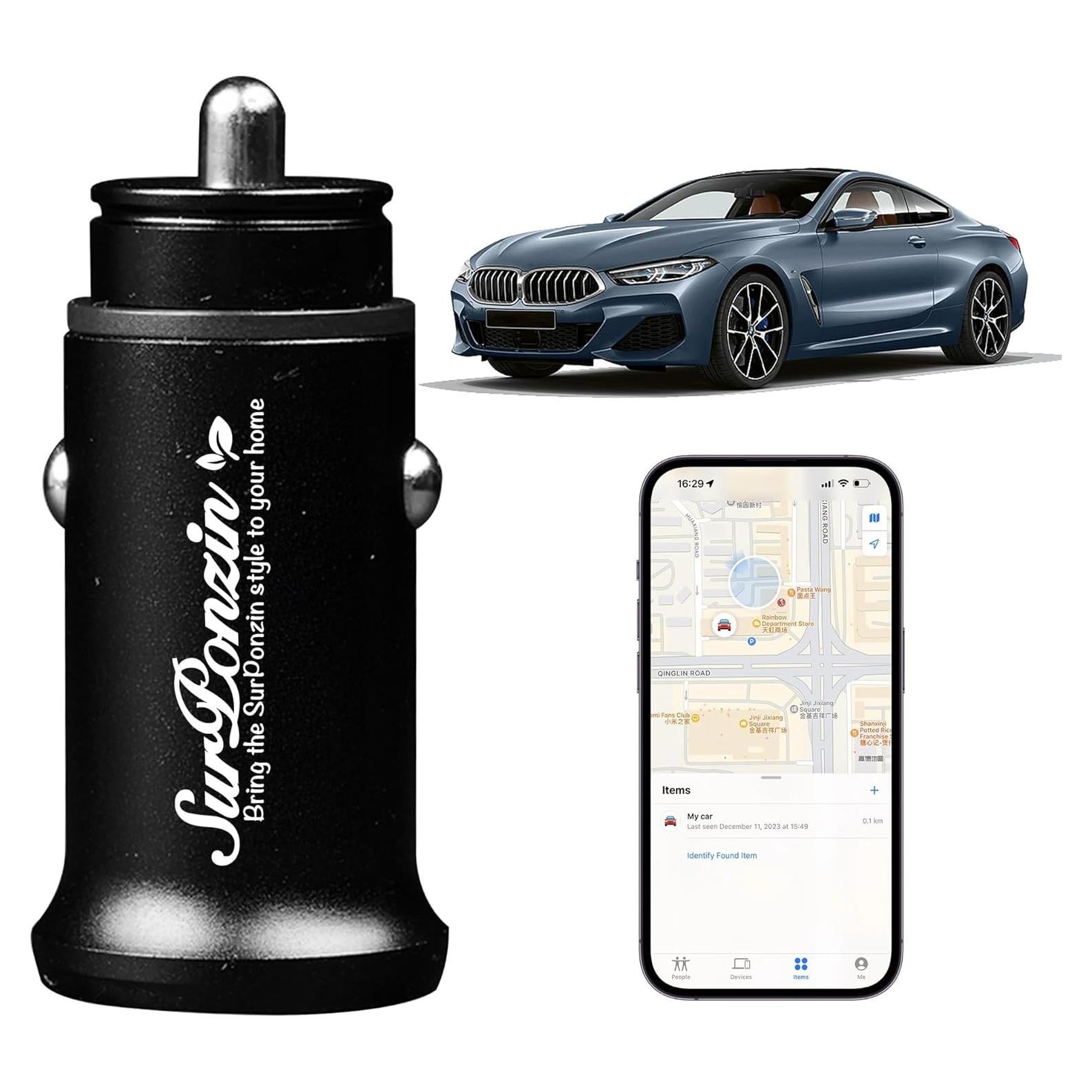 Dispositivo Antipérdida Surponzin para Automóvil - Carga USB y Seguimiento en Tiempo Real