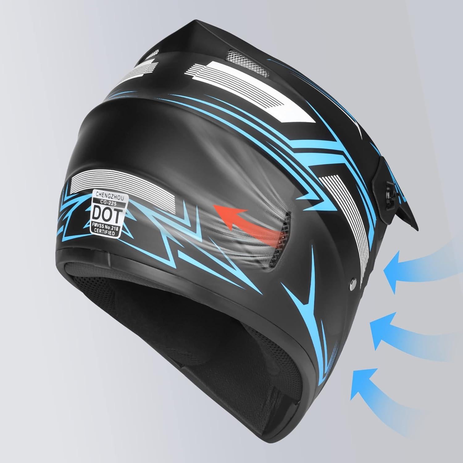 Casco Motocross Juvenil Yesmotor 225 Azul S