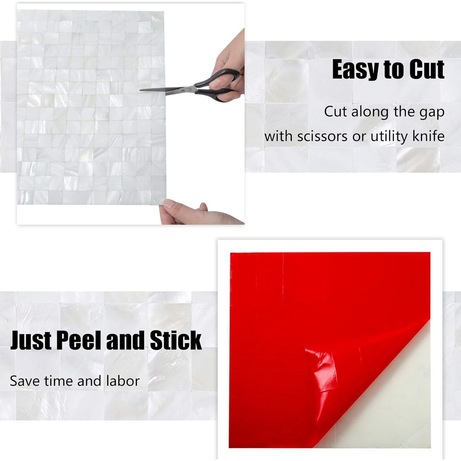 Azulejos de Concha KASARO 30.48x30.48cm Blanco Retro