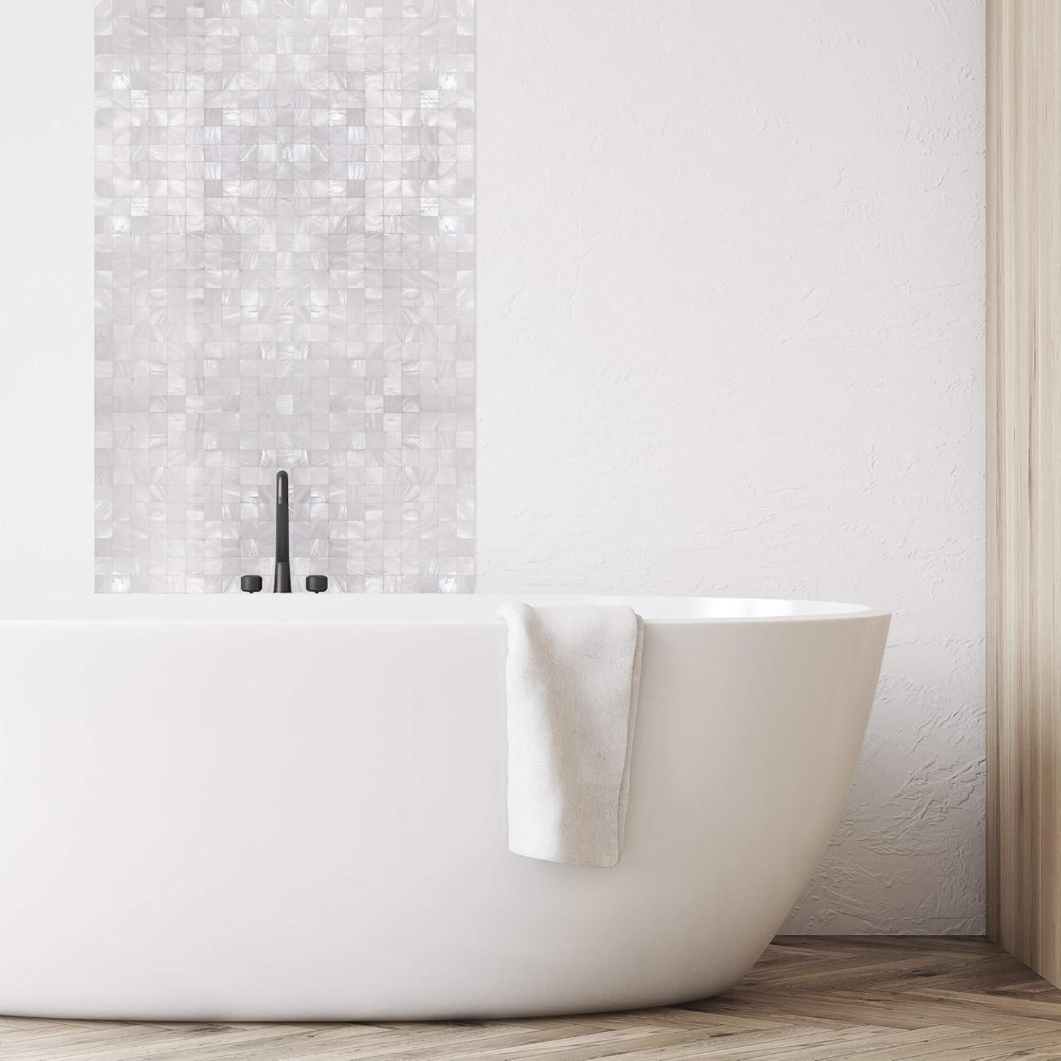 Azulejos de Concha KASARO 30.48x30.48cm Blanco Retro