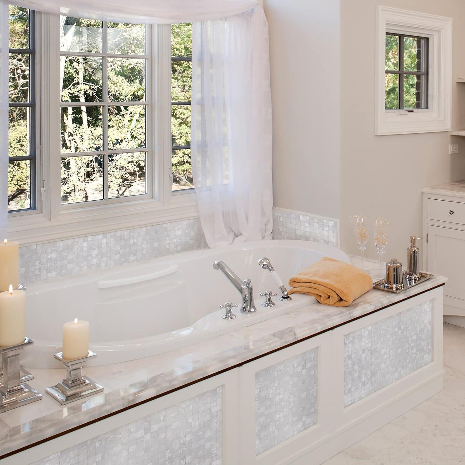 Azulejos de Concha KASARO 30.48x30.48cm Blanco Retro