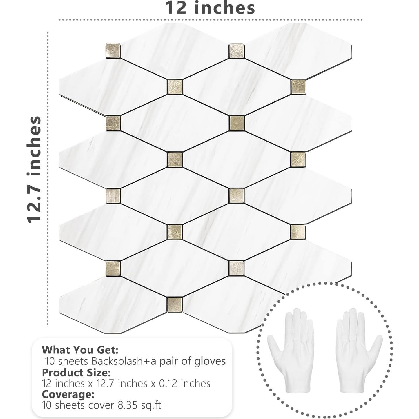 Azulejos Autoadhesivos STICKGOO 10 Hojas 32.3x30.5cm PVC