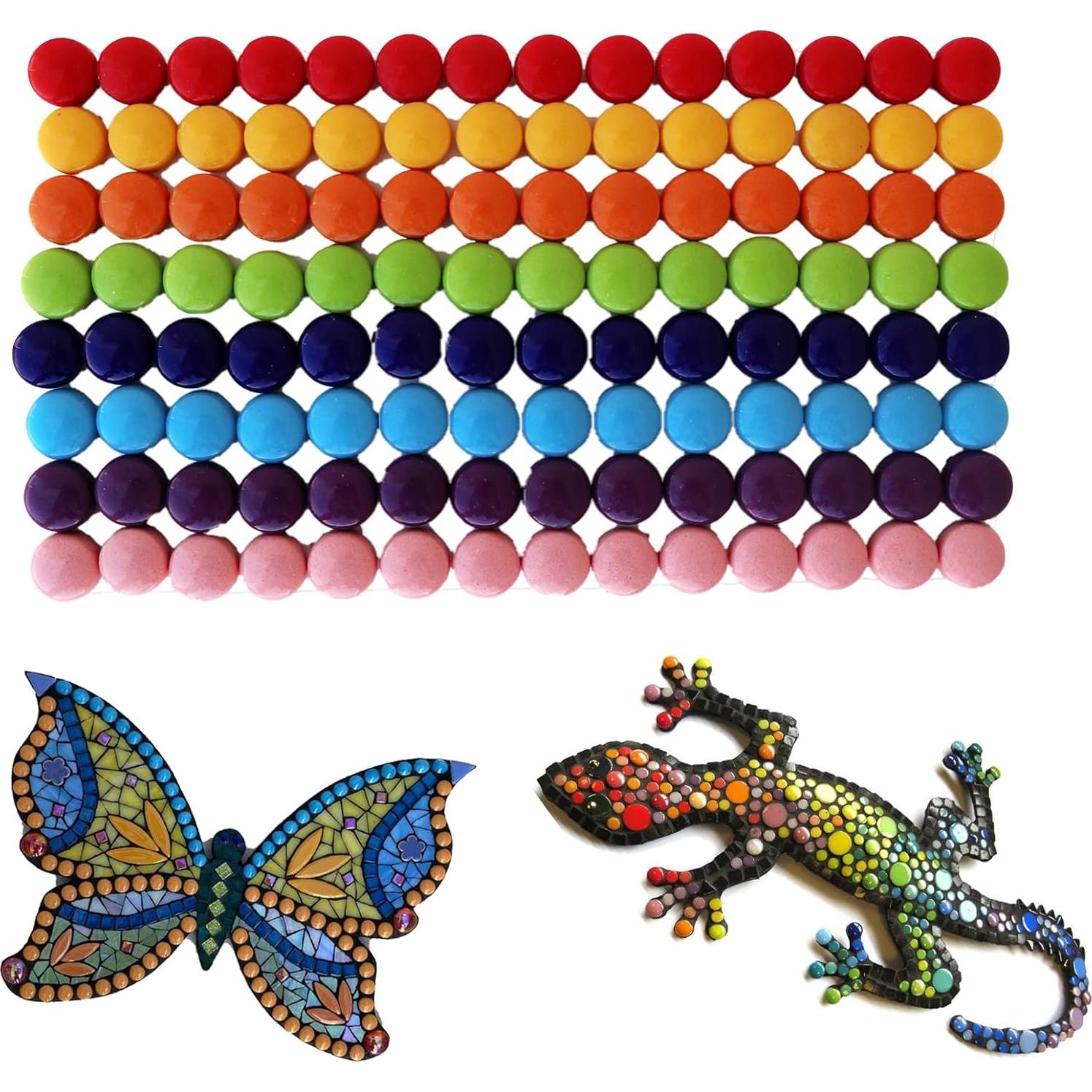 Azulejos Mosaico de Vidrio EDFLIFE 12mm Arcoíris 130 Piezas