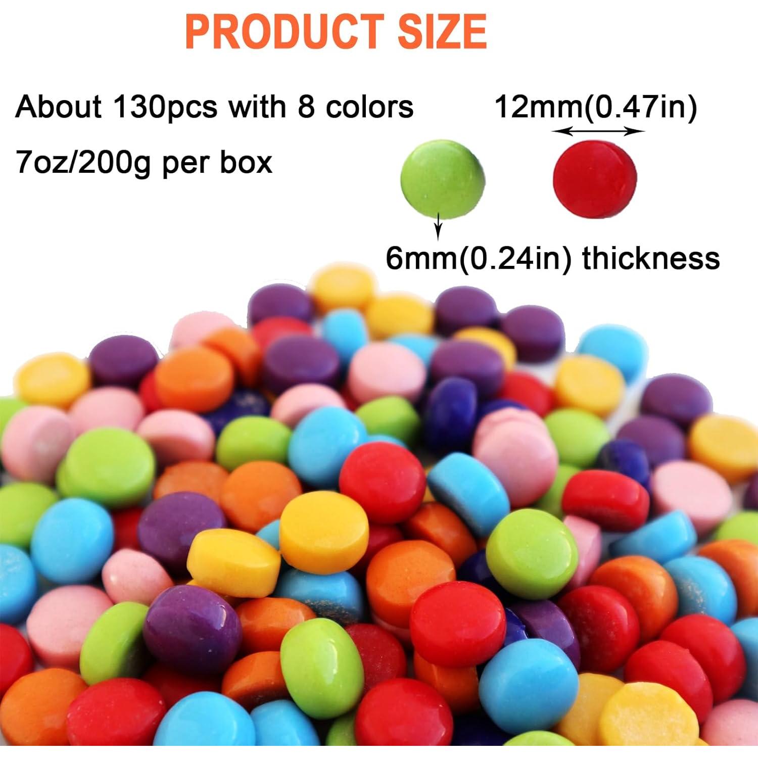 Azulejos Mosaico de Vidrio EDFLIFE 12mm Arcoíris 130 Piezas