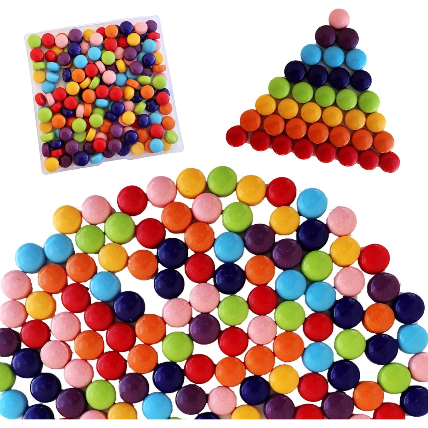 Azulejos Mosaico de Vidrio EDFLIFE 12mm Arcoíris 130 Piezas