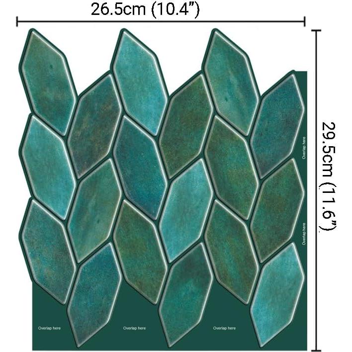 Azulejos Autoadhesivos MOSAICOWALL 3D Verde Esmeralda 10 Piezas