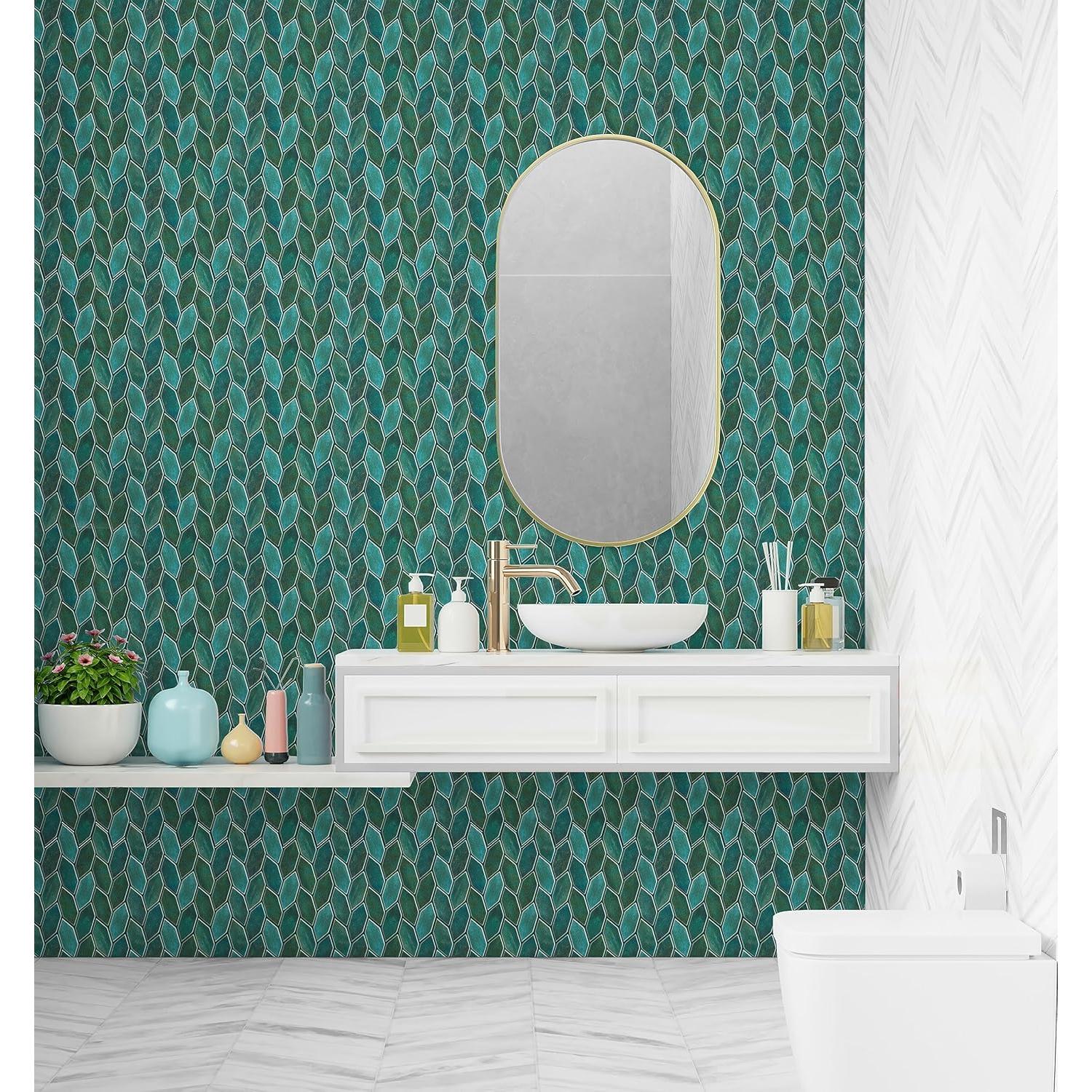 Azulejos Autoadhesivos MOSAICOWALL 3D Verde Esmeralda 10 Piezas