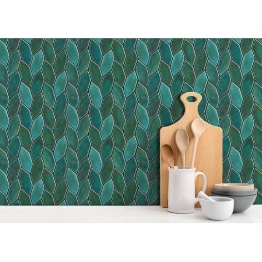 Azulejos Autoadhesivos MOSAICOWALL 3D Verde Esmeralda 10 Piezas