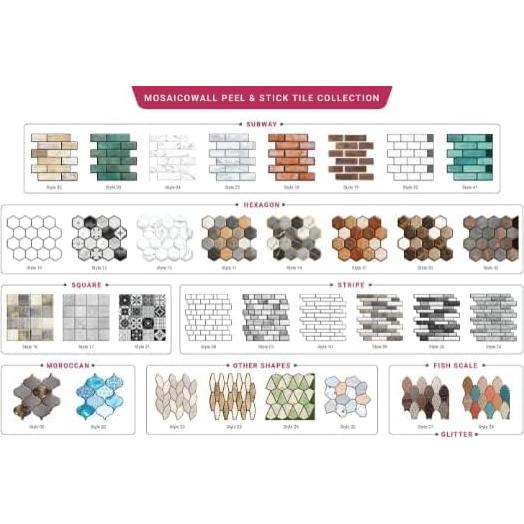 Azulejos Autoadhesivos MOSAICOWALL 3D Verde Esmeralda 10 Piezas