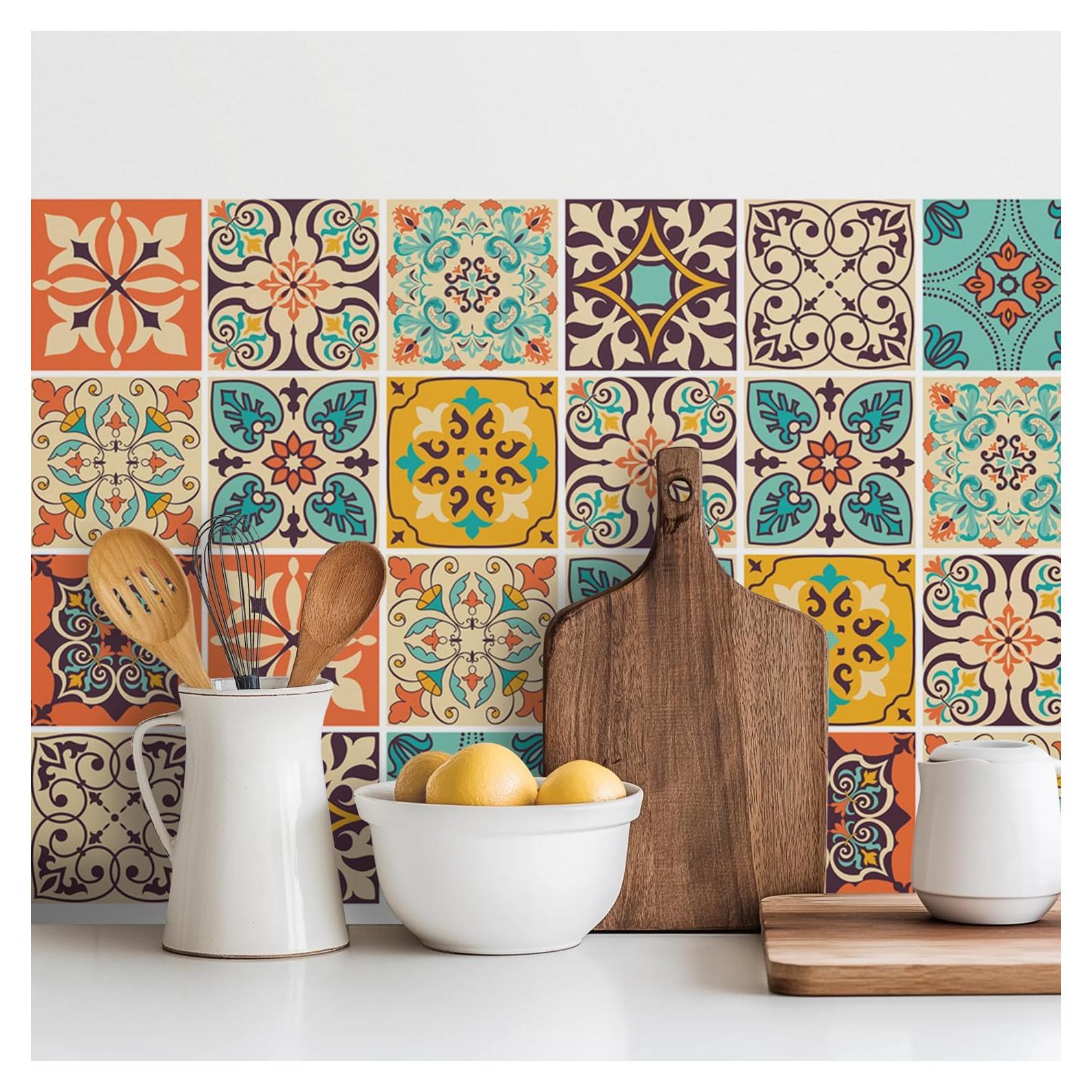 Pegatinas de Azulejos Marroquíes Vintage Meihea - 30 PC 10x10 cm