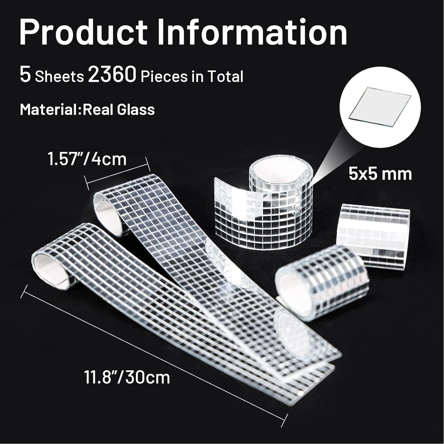 Azulejos de Mosaico Autoadhesivos PP OPOUNT 2360 Piezas 5x5mm