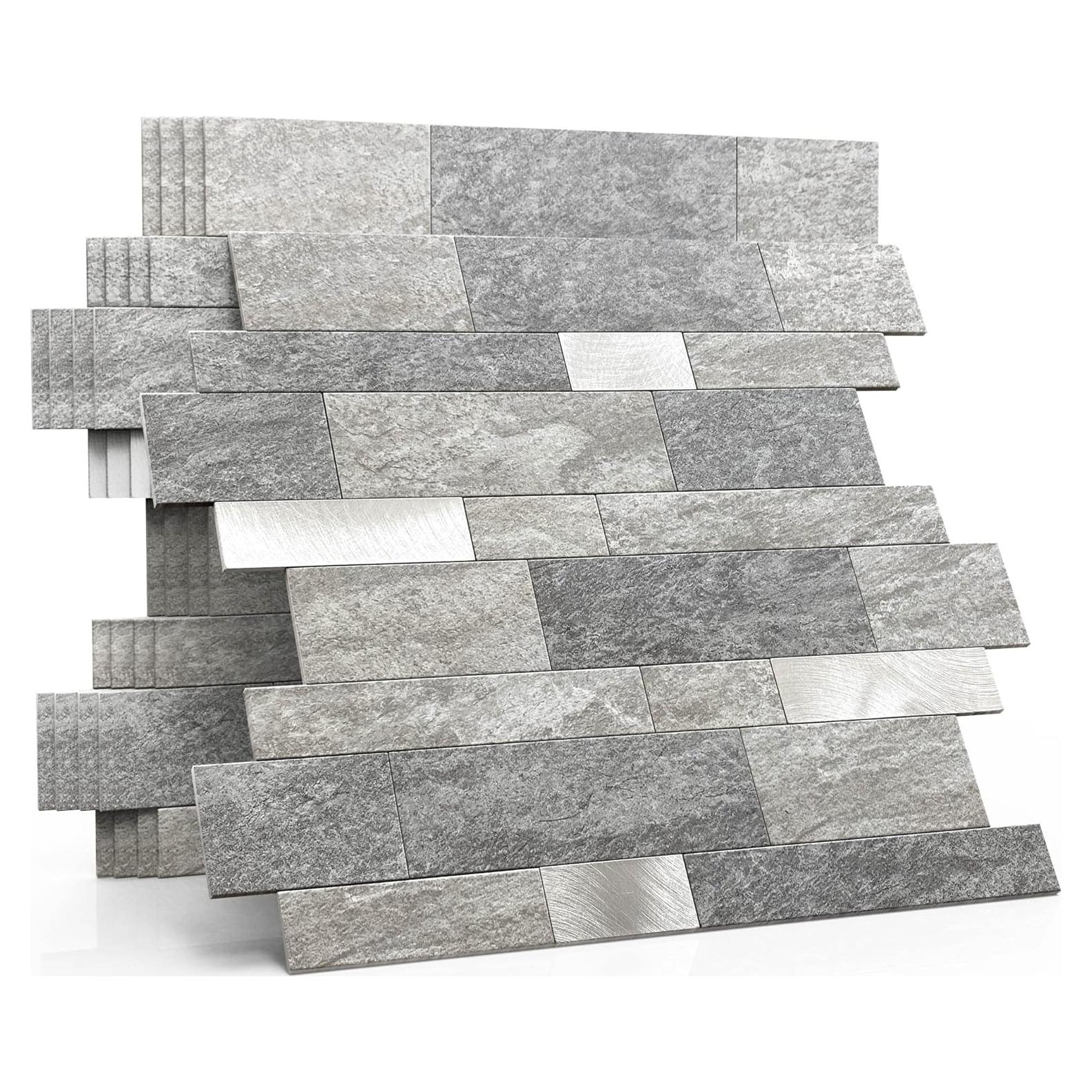 Azulejo Autoadhesivo MOFIT 3D Mosaico Lineal Mate 5 Hojas