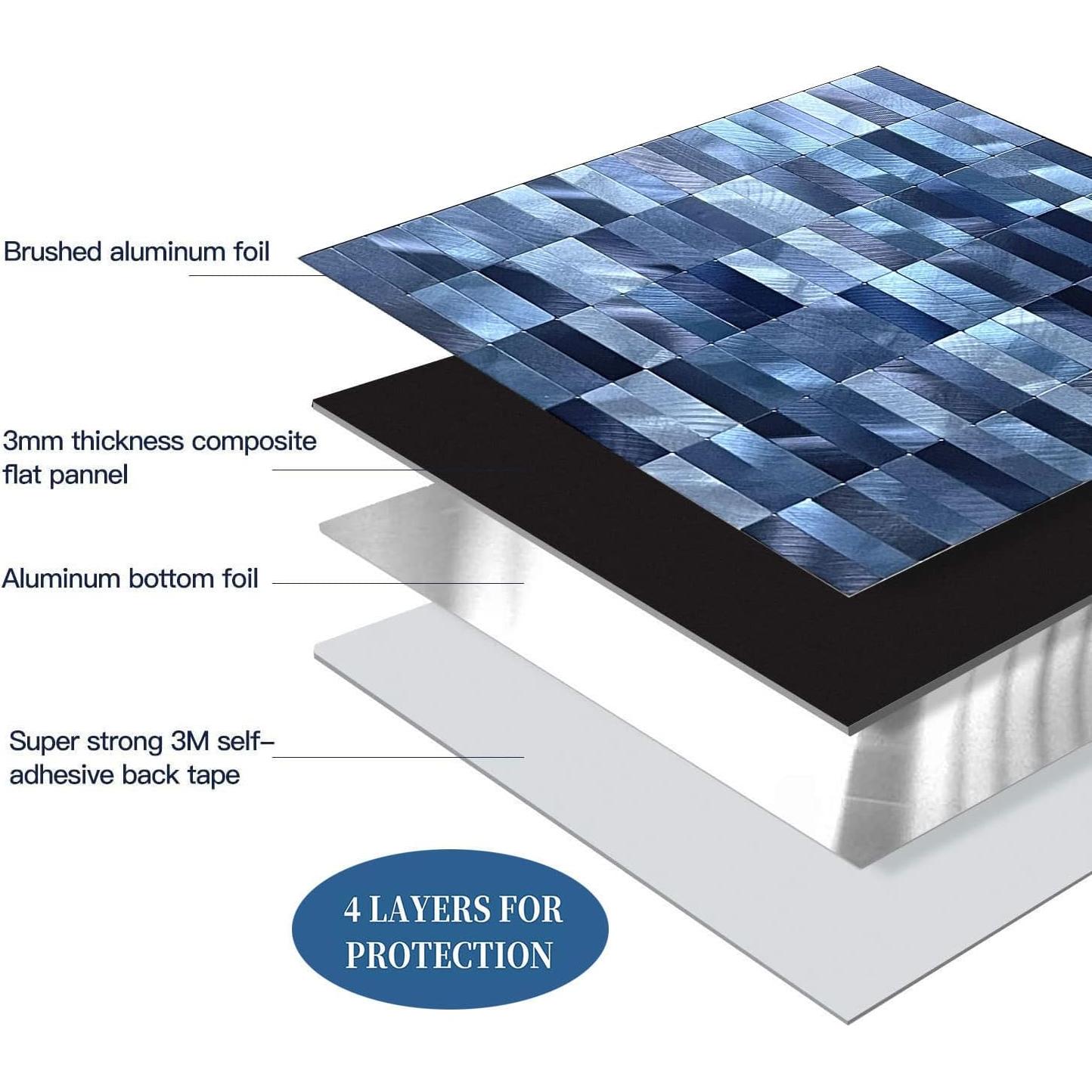 Azulejo Autoadhesivo XUANINY 28.8x30.2 cm Mezcla Azul 10 pcs