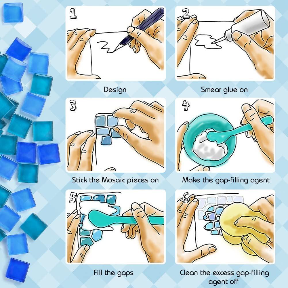 Azulejos de mosaico de vidrio BigOtters 140g para manualidades