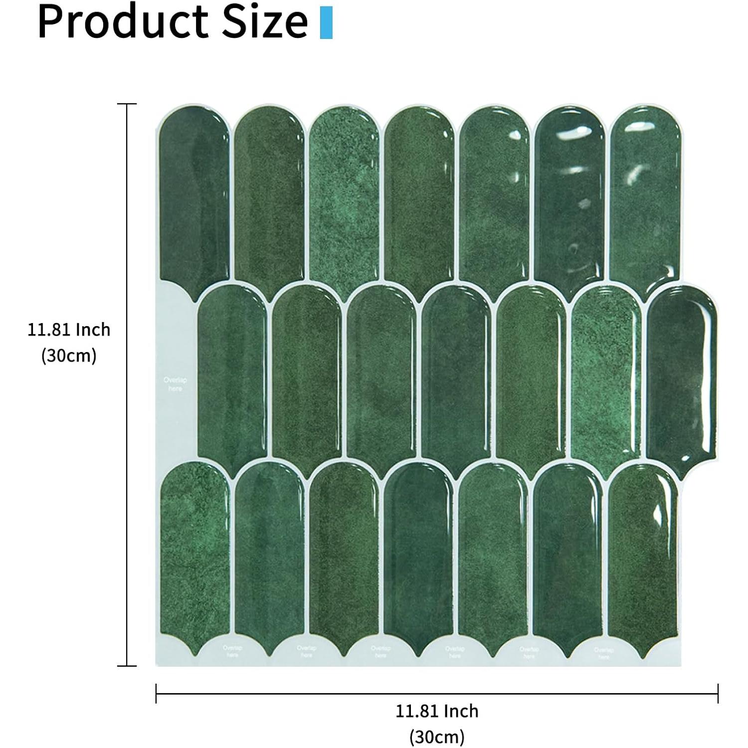 Azulejos Autoadhesivos Art3d 10 Hojas 30.48cm Mármol Verde