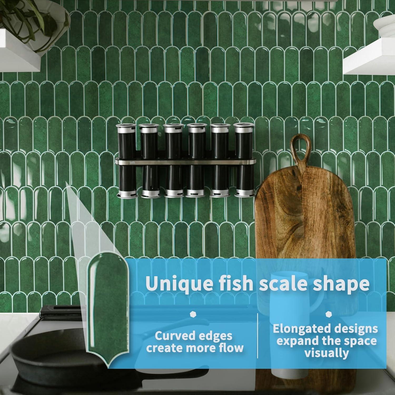 Azulejos Autoadhesivos Art3d 10 Hojas 30.48cm Mármol Verde