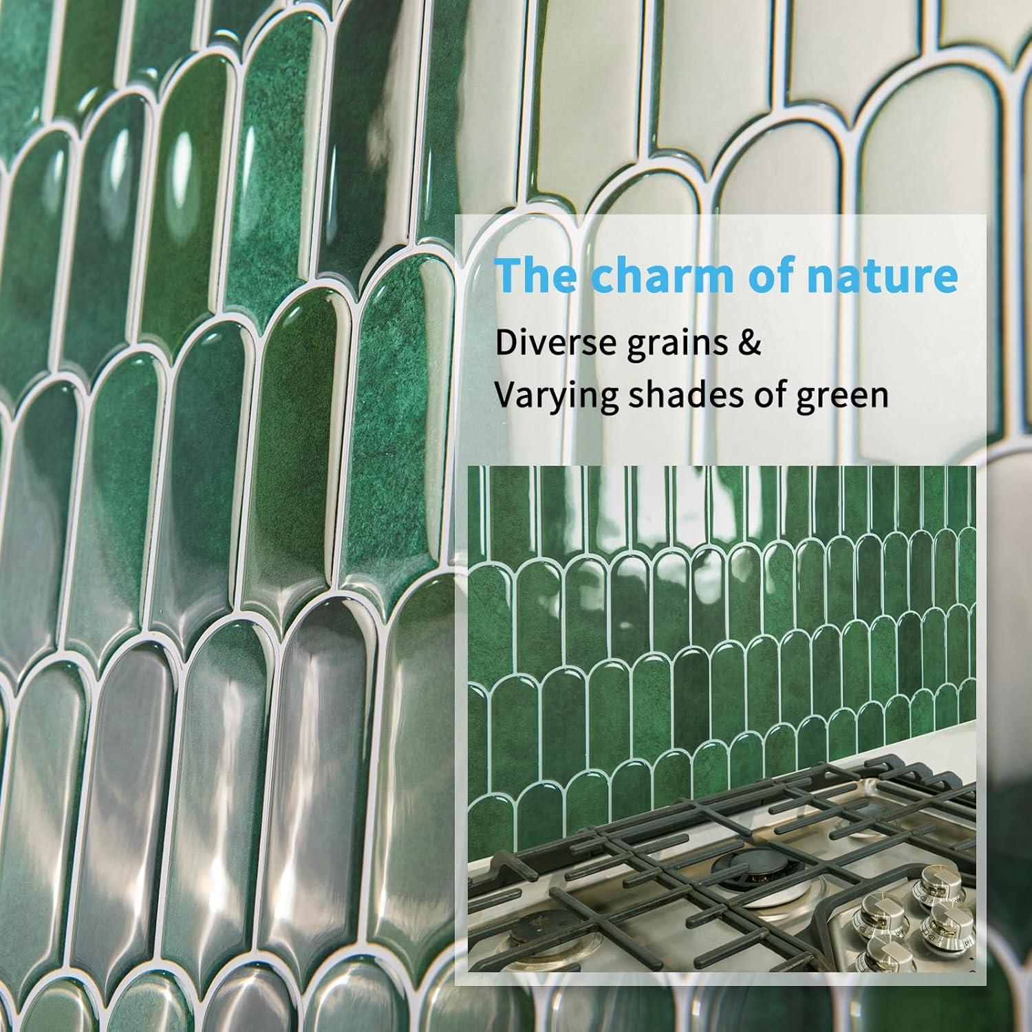 Azulejos Autoadhesivos Art3d 10 Hojas 30.48cm Mármol Verde