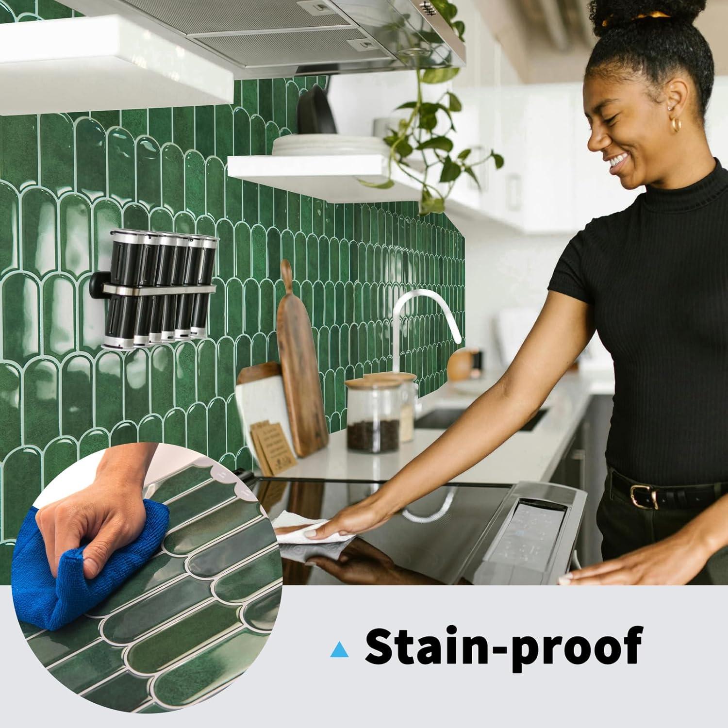 Azulejos Autoadhesivos Art3d 10 Hojas 30.48cm Mármol Verde