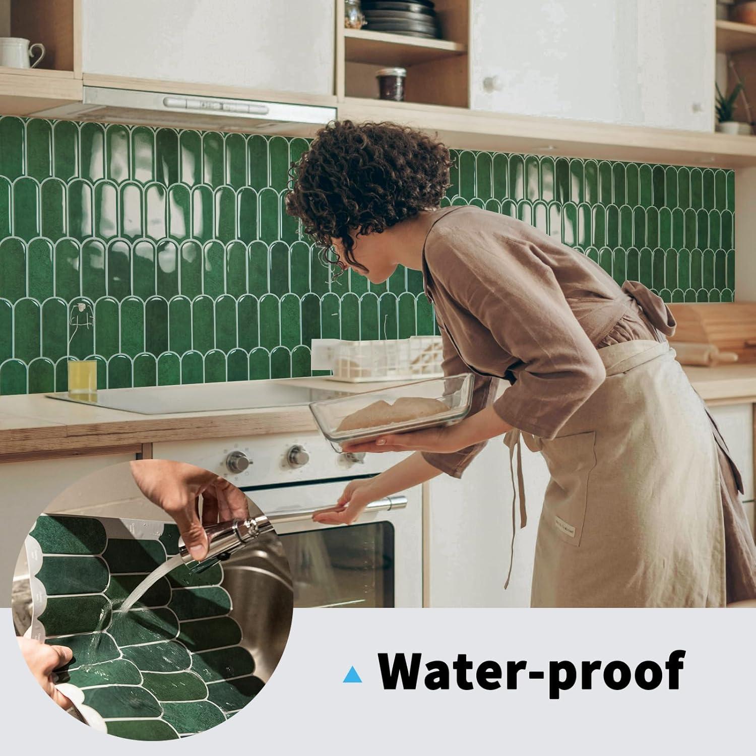 Azulejos Autoadhesivos Art3d 10 Hojas 30.48cm Mármol Verde