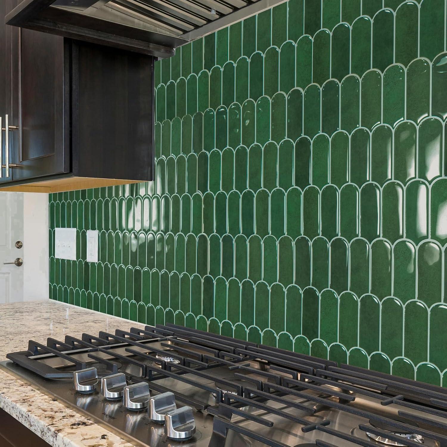 Azulejos Autoadhesivos Art3d 10 Hojas 30.48cm Mármol Verde