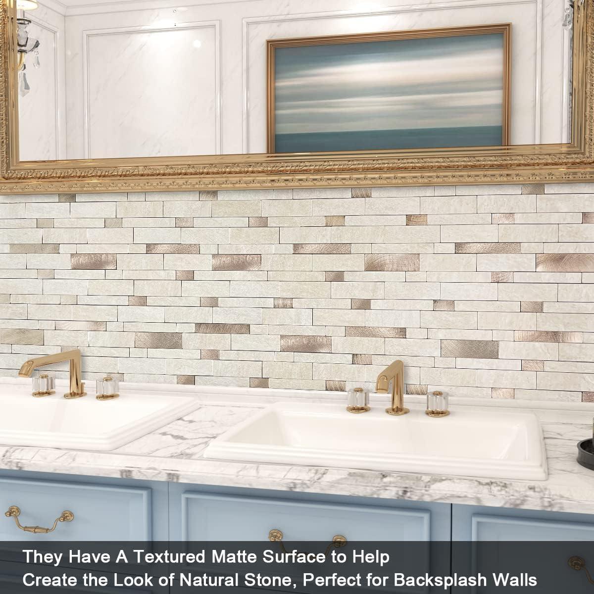 Azulejos Autoadhesivos BeNice 5 Hojas Beige Rústico 0.32 m²