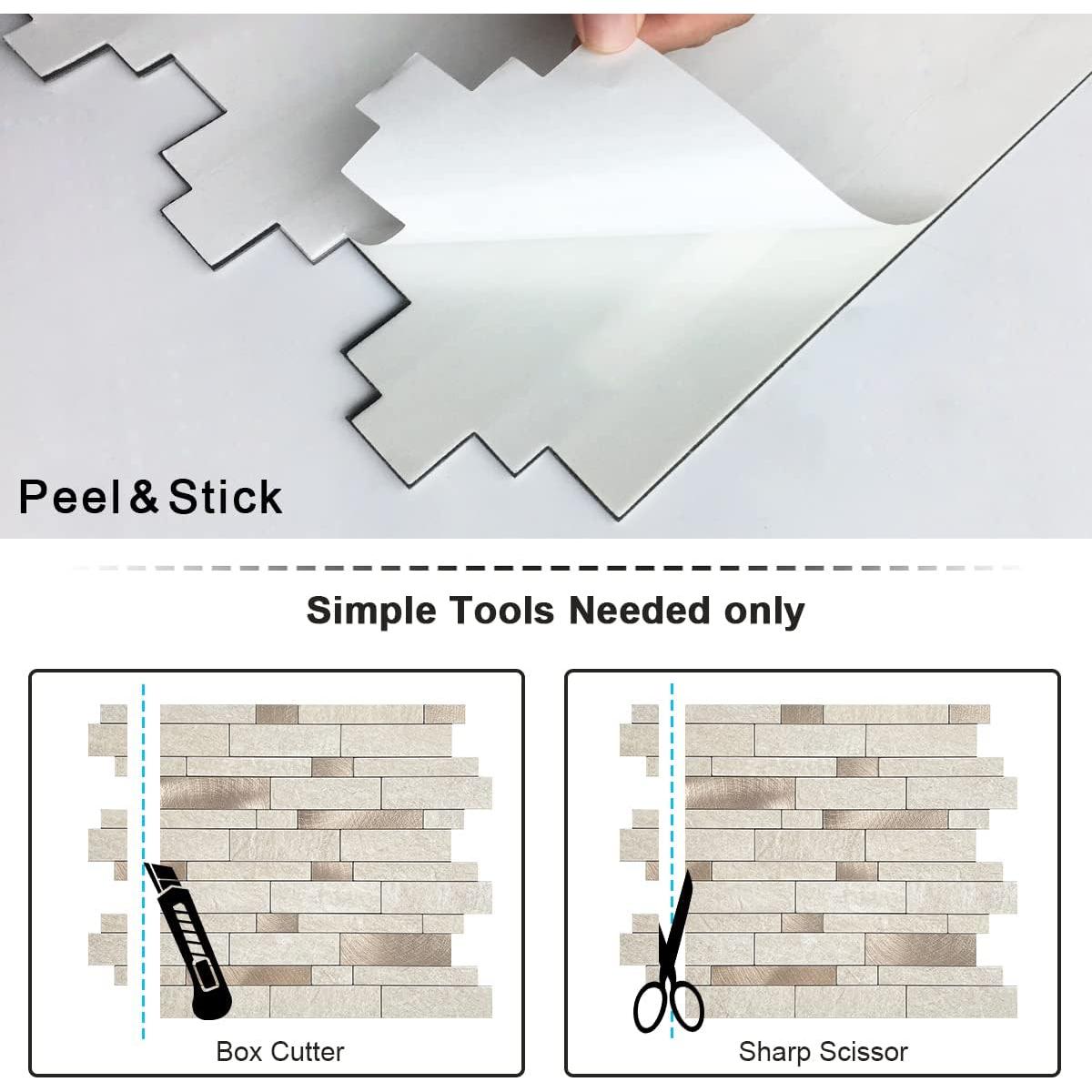 Azulejos Autoadhesivos BeNice 5 Hojas Beige Rústico 0.32 m²