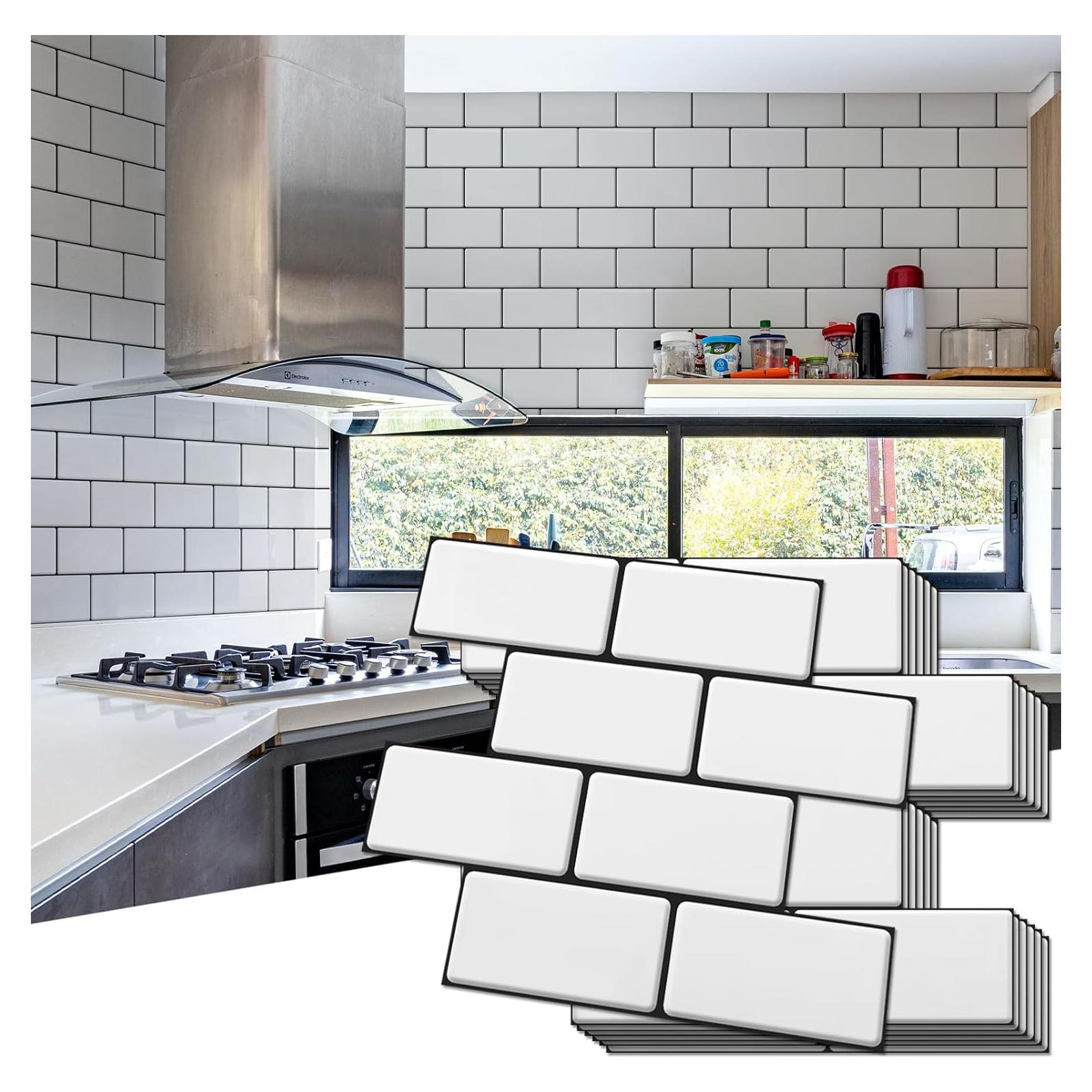 Azulejos Autoadhesivos Art3d 10 Piezas 32x27 cm Blanco