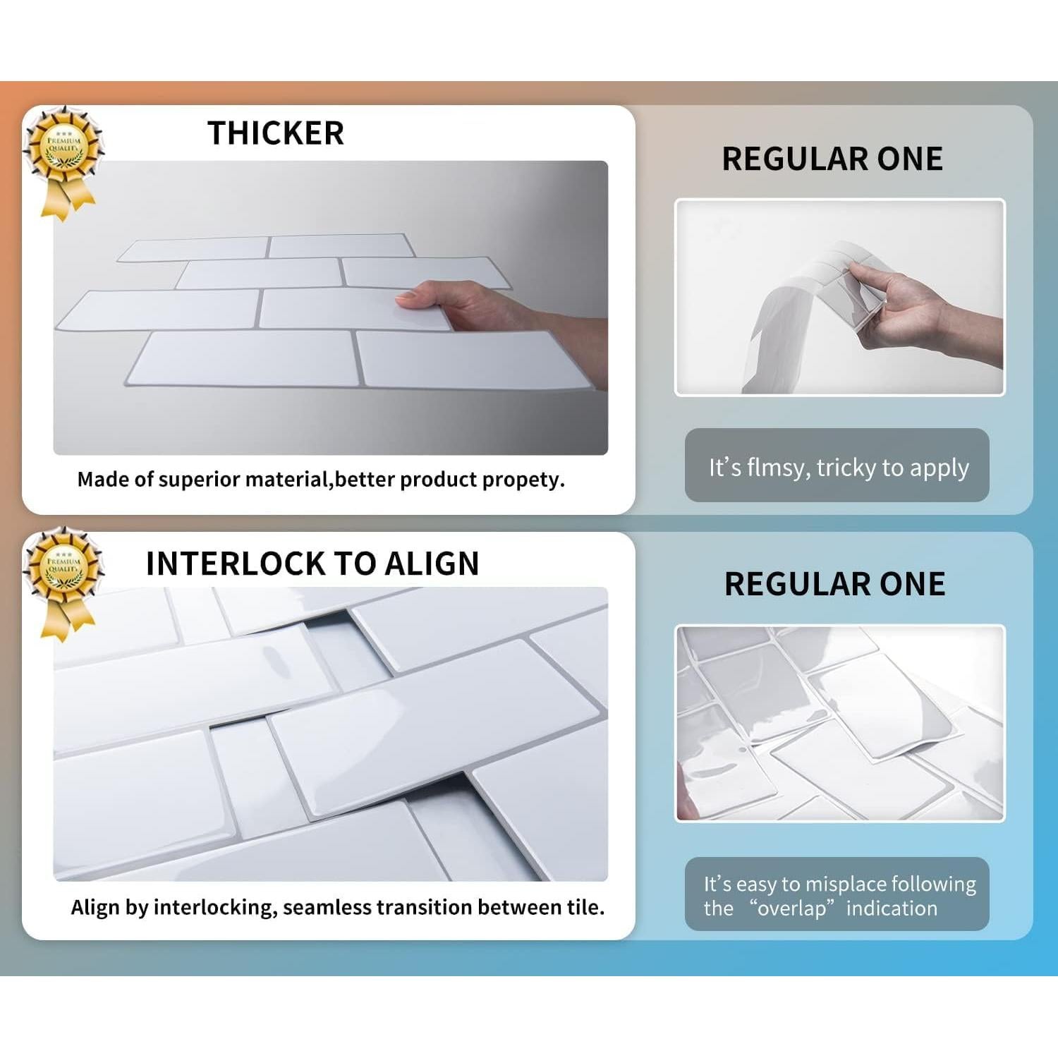 Azulejos Autoadhesivos Art3d 10 Piezas 32x27 cm Blanco