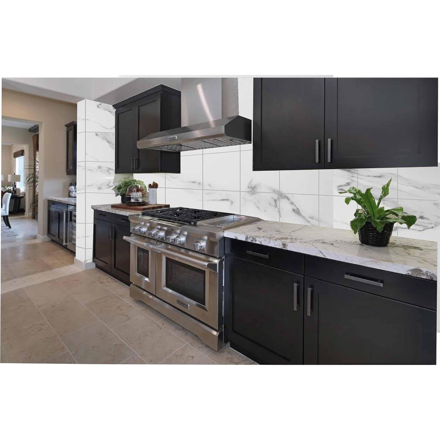 Azulejo de Pared Autoadhesivo SHOWCOLOUR 30.48x30.48cm Mármol Blanco