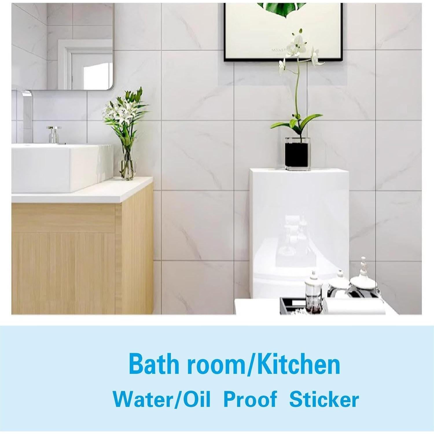 Azulejo de Pared Autoadhesivo SHOWCOLOUR 30.48x30.48cm Mármol Blanco