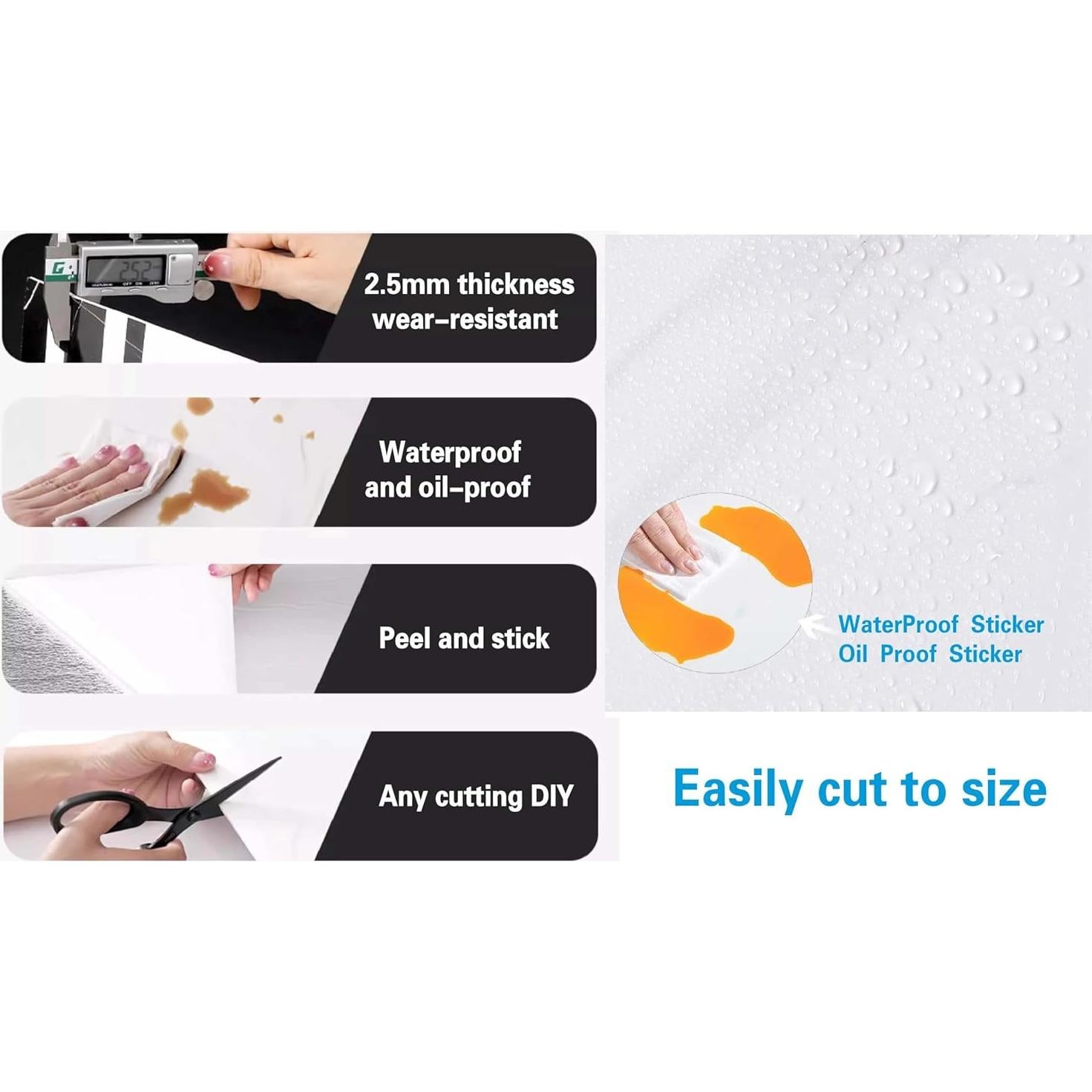 Azulejo de Pared Autoadhesivo SHOWCOLOUR 30.48x30.48cm Mármol Blanco