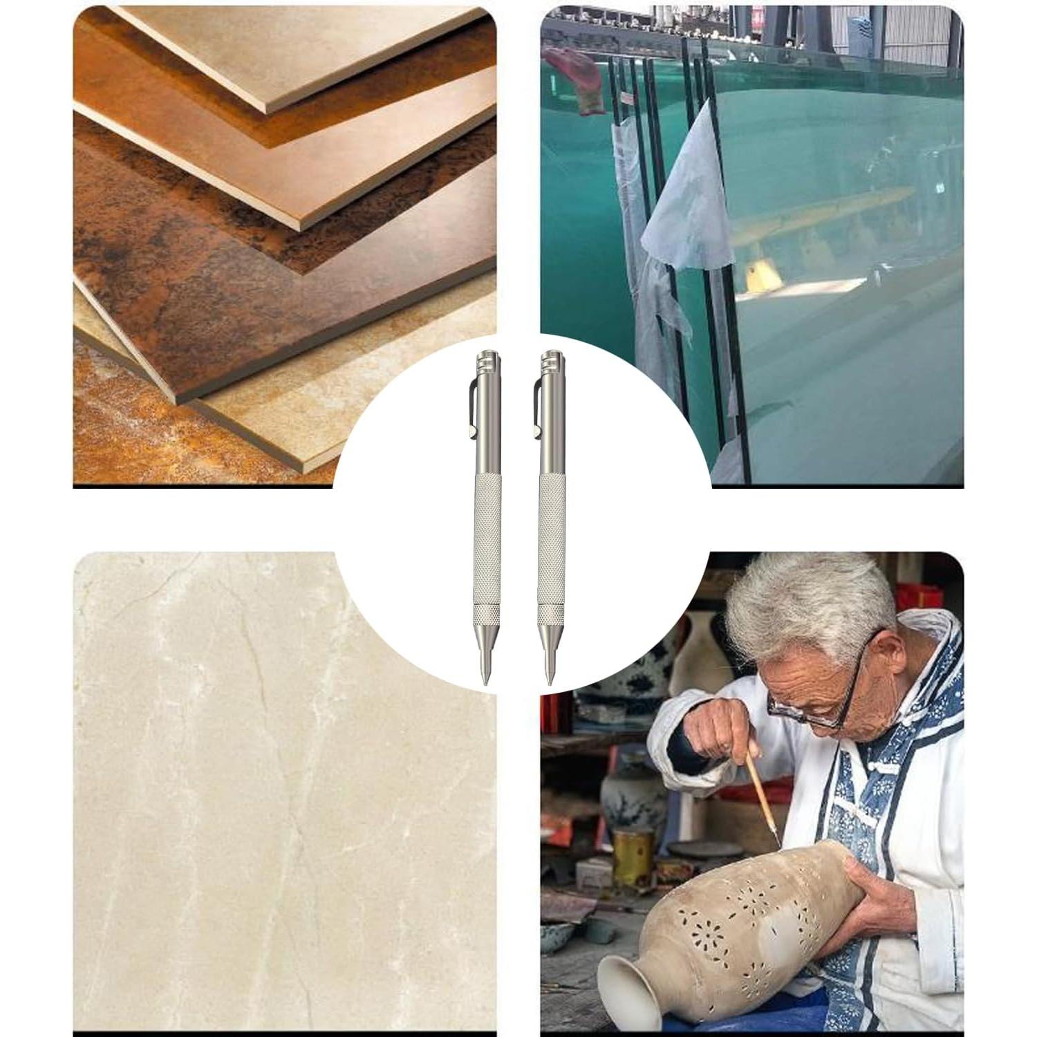 2 Piezas Scriber de Carburo de Tungsteno IMEIJU con 12 Puntas