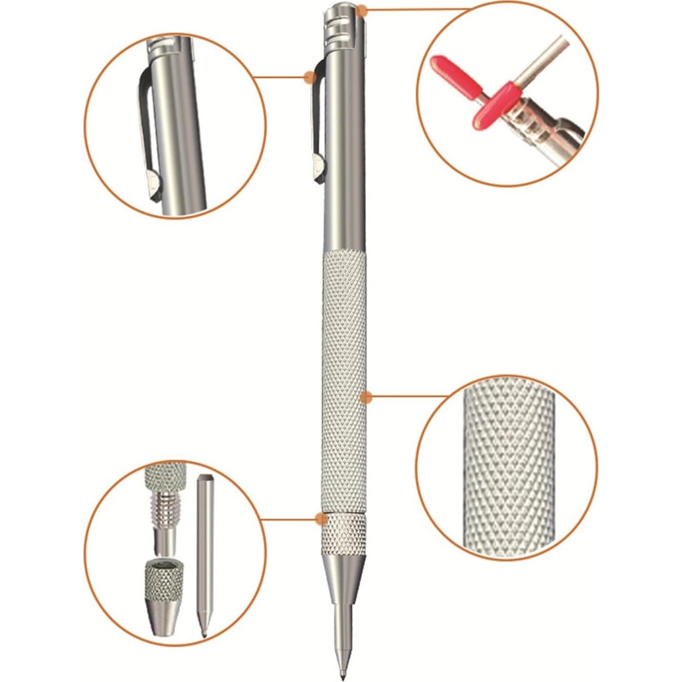 2 Piezas Scriber de Carburo de Tungsteno IMEIJU con 12 Puntas