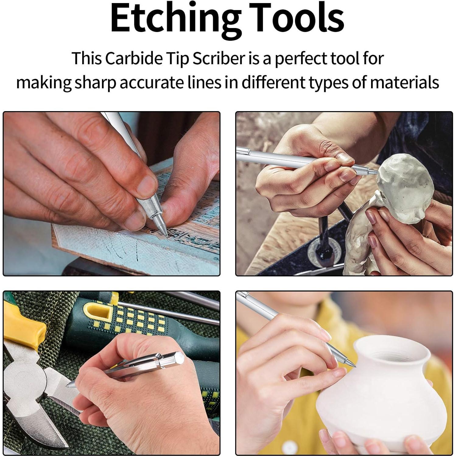 4 Pcs Scriber de Carburo de Tungsteno HexinYigjly 14 cm