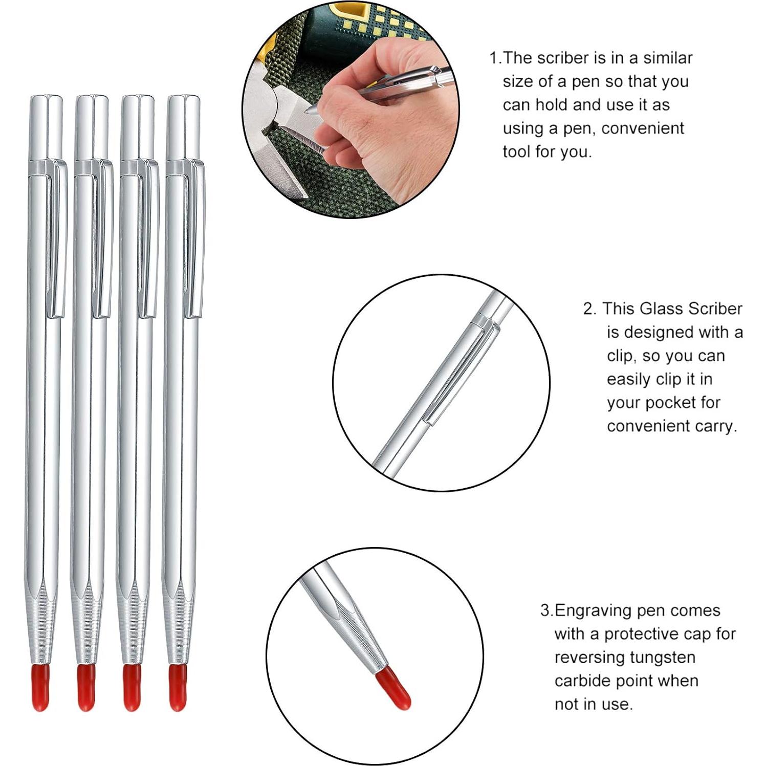 4 Pcs Scriber de Carburo de Tungsteno HexinYigjly 14 cm