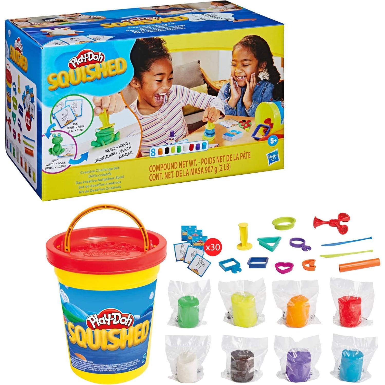 Juego de Desafío Creativo Play-Doh Squished con 30 Tarjetas