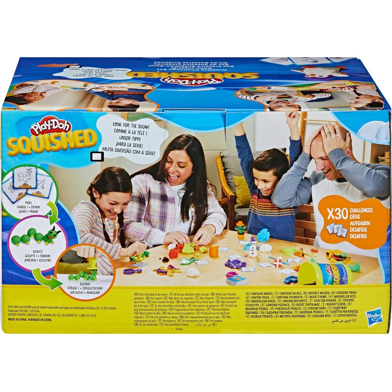 Juego de Desafío Creativo Play-Doh Squished con 30 Tarjetas