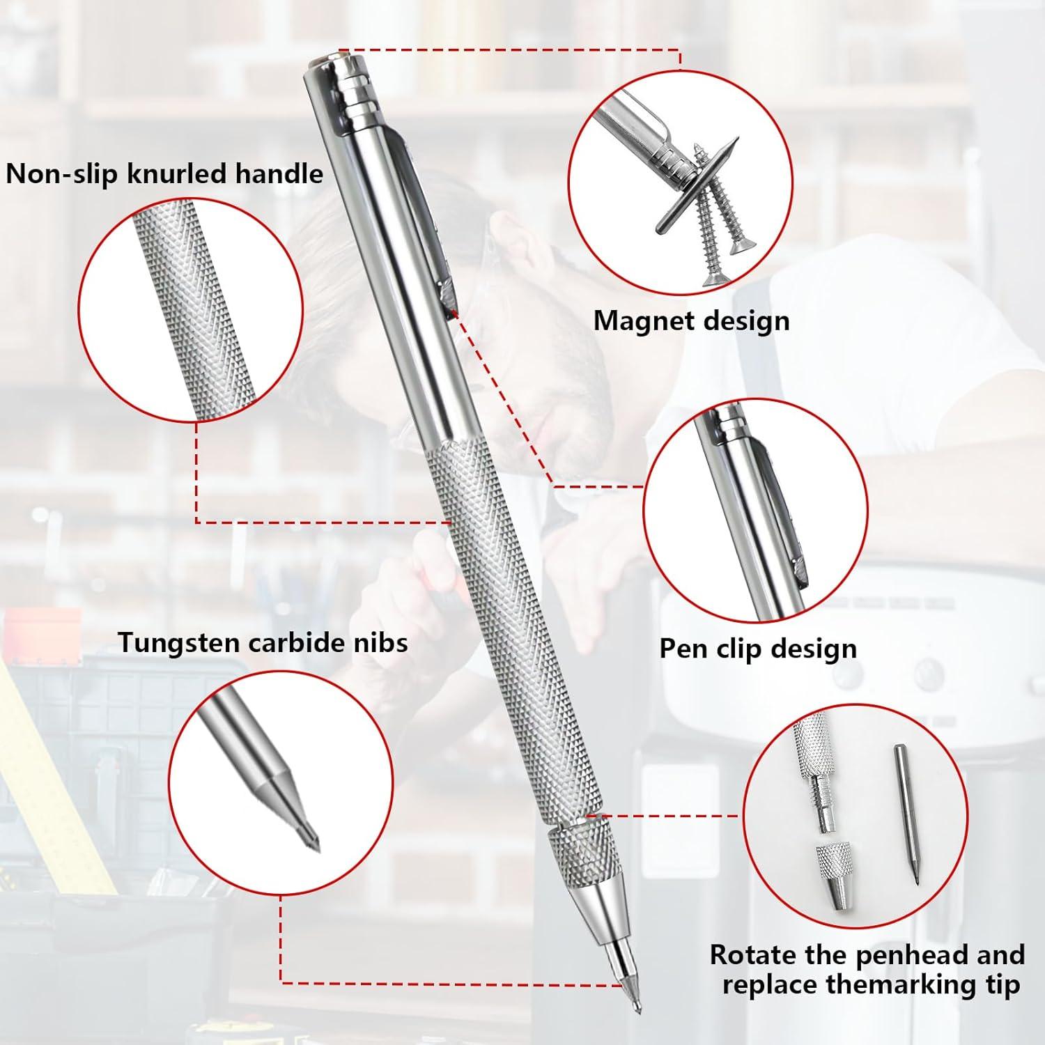 2 Scribes de Carburo de Tungsteno Bcautay con 10 Puntas Reemplazo