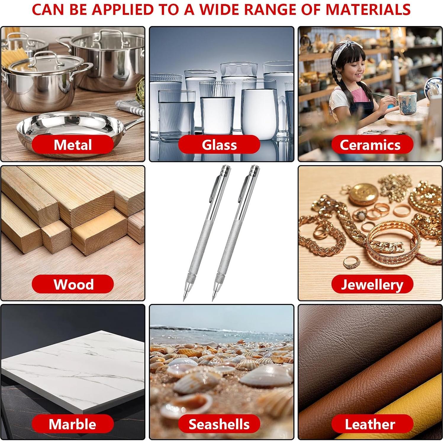 2 Scribes de Carburo de Tungsteno Bcautay con 10 Puntas Reemplazo