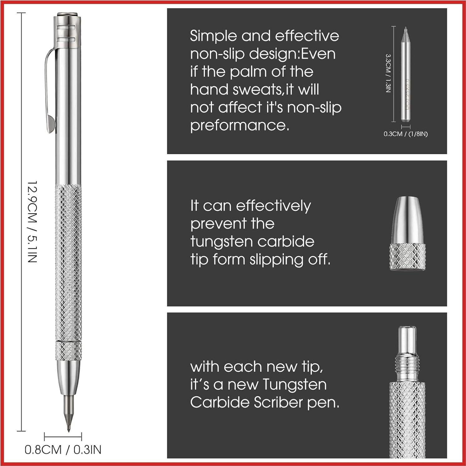 Ctosree 6 Bolígrafos Scribe Carburo Tungsteno + 30 Puntas Reemplazo