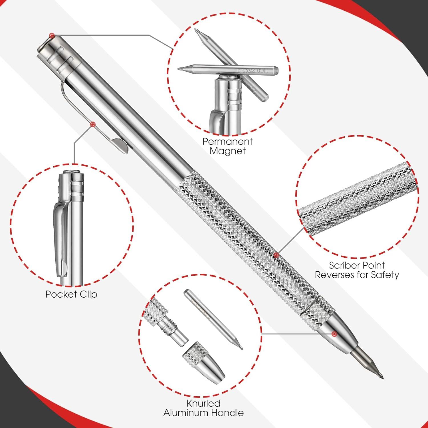 Ctosree 6 Bolígrafos Scribe Carburo Tungsteno + 30 Puntas Reemplazo
