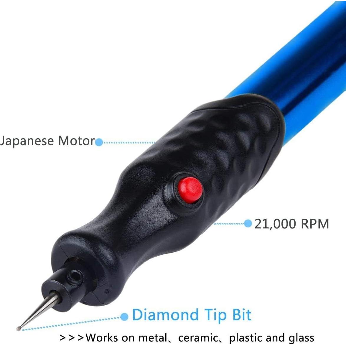 FOLAI Grabador Eléctrico para Joyería y Metal con Punta de Diamante